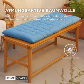 Homescapes Bankauflage 108 x 42 x 5 cm blau 2 St.