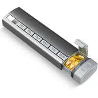 Betife Metall Medikamentenbox 7 Tage,Aktualisierte Tablettenbox 7 Tage, Pillendose für unterwegs, Pillenbox Reise Groß, Zweischichtig-Innenbehälter aus ABS und Schale aus Aluminiumlegierung (Grau)