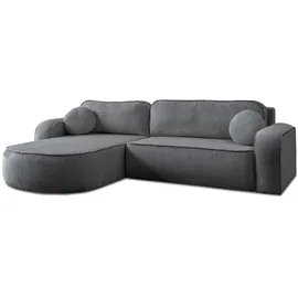lookway Eckcouch mit Schlaffunktion und Bettkasten Grau