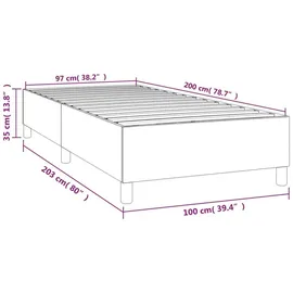 vidaXL Boxspringbett 100 x 200 cm dunkelgrau/natur