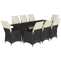 vidaXL Garten-Bistro-Set 9-tlg. Schwarz
