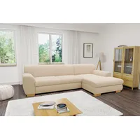 Home Affaire Ecksofa HOME AFFAIRE "Nika zeitlos und elegant, L-Form", beige (creme), B:277cm H:78cm T:84cm, Primabelle-Microfaser (100% Polyester);Struktur (70% Polyacryl, 30% Polyester), Sofas, Ecksofa, wahlweise mit Bettfunktion, auch in Cord
