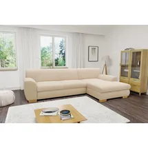 Home Affaire Ecksofa HOME AFFAIRE "Nika zeitlos und elegant, L-Form", beige (creme), B:277cm H:78cm T:84cm, Primabelle-Microfaser (100% Polyester);Struktur (70% Polyacryl, 30% Polyester), Sofas, Ecksofa, wahlweise mit Bettfunktion, auch in Cord