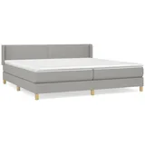 vidaXL Boxspringbett mit Matratze Hellgrau 200x200 cm Stoff