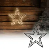 ECD Germany LED-Weihnachtsstern 38 cm 500 LEDs Extra-Warmweiß Metall