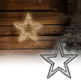 ECD Germany LED-Weihnachtsstern 38 cm 500 LEDs Extra-Warmweiß Metall