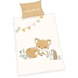 Herding babybest® 2685233063 - Waldfreunde, Flanell-Bettwäsche (Made in Green), 40x60 cm + 100x135 cm, 100% Baumwolle