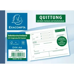 Exacompta 262B 10x Quittungsblock, DIN A6, 2x50 Blatt - Motiv