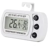 Kühlschrank-Thermometer, wasserdicht, für Kühlschrank und Gefrierschrank, Temperatur-Überwachung, leicht abzulesen, LCD-Display mit Haken