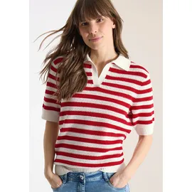 Cecil Kurzarmpullover mit Streifen rot XL