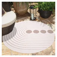 Carpet City Outdoor Teppich Wetterfest 120 cm Rund -