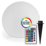 EasyMaxx Solarleuchte Kunststoff 20 cm inkl. Fernbedienung weiß