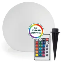 EasyMaxx Solarleuchte Kunststoff 20 cm inkl. Fernbedienung weiß