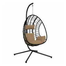 vidaXL Hängesessel Ei-Design Taupe