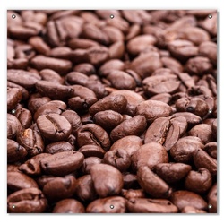 Sonnenschutz Frisch geröstete Kaffeebohnen, Wallario, blickdicht, mit Saugnäpfen, wiederablösbar und wiederverwendbar rot 96 cm x 93 cm