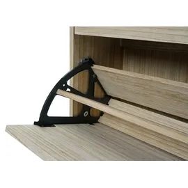 Mendler Schuhkipper HWC-K45, 81x60x25cm 2 Klappen, MDF ~ naturbraun