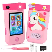 ARNSSIEN Kinderkamera Spielzeug mit 180° Drehobjektiv, Kinder Handy Smartphone mit 2.8 inch Touchscreen & Silikonhülle,Weihnachts und Geburtstagsgeschenk für Mädchen und Jungen 3 4 5 6 7 8 Jahre,A200