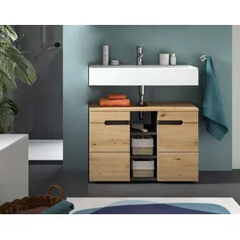 WELLTIME Waschbeckenunterschrank REHAT 2 Türen 80 x 55 cm Grau
