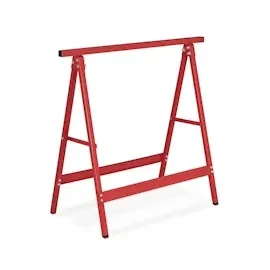 Relaxdays Klappbock, 2er Set, HBT: 75 x 78 x 40 cm, bis 100 kg belastbar, klappbare Arbeitsböcke, Werkstatt, Stahl, rot