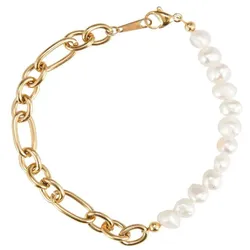 Gemshine Armband Zuchtperlen Ketten   Hellbraun Damen 