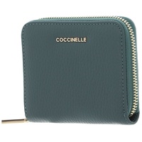 Coccinelle Metallic Soft Leather Zip Around Wallet Kale Green
