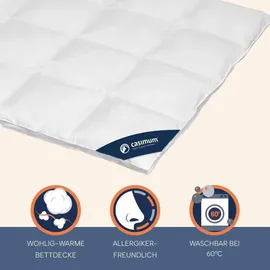 innovations2u ug (haftungsbeschränkt) Winterdaunendecke »PREMIUM« – Polarwarm, 90% Daunen 10% Federn, Downpass, hergestellt in Deutschland, Größe: 240x220 cm, polar warme Winterdecke, Bettdecke 135x200 155x220 cm, 200x220cm & weitere Größen Weiß