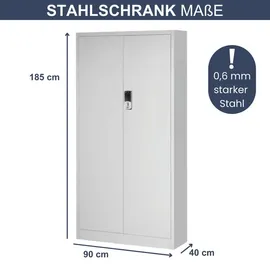 Jan Nowak DELUKE Aktenschrank 185 x 90 x 40 cm Grau