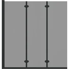 vidaXL Bad-Duschschirm Schwarz 130 x 138 cm Gehärtetes Glas