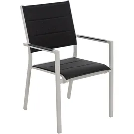 CLP Gartenstuhl Jones I Lehnstuhl Mit Textilene-Bezug I Stapelstuhl Aus Aluminium