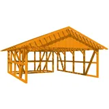 SKANHOLZ Skan Holz Carport Schwarzwald m. Dachlattung u. Abstellr. B 684 x 772 cm Eiche