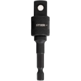 Stier Bit Adapter, 1/2 Zoll Antrieb, Vierkant hohl, Aufnahme von Steckschlüssel-Einsätzen, Stecknüsse, Schnellverschluss-System für Bohrmaschinen und Schrauber geeignet, Stecknuss Adapter