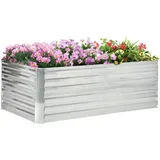 Outsunny Hochbeet, Silber, Metall, 90x59x180 cm, Gartenzubehör, Hochbeete