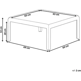 Beliani Garten Beistelltisch 69 x 69 x 32 cm Beige