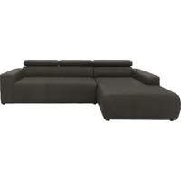 DOMO collection Ecksofa »Brandon Sitzbelastung 140 kg, große Ausführung, B/T/H: 289/177/80 cm«, mit Kopfteilverstellung, wahlweise Sitztiefenverstellung, L-Form braun
