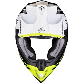 Scorpion VX-16 Evo Air Fusion Motocross Helm, schwarz-weiss-gelb, Größe S