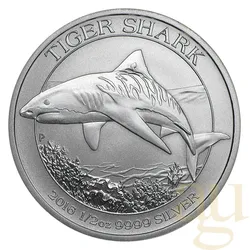 1/2 Unze Silbermünze Australien Tiger Shark - Tigerhai - 2016
