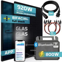 sunniva Balkonkraftwerk Full Black Bifazial 800 W inkl. 2 x 460 W N-Typ Glas-Glas Bifacial Module
