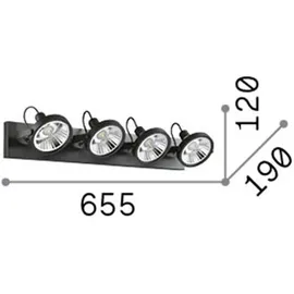 Ideal Lux Glim 4-flammig weiß Metall