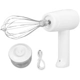 Topyond Elektrischer Handmixer Mit 3 Gängen Zum Schlagen von Eiern zu Hause, 20W Handrührgerät,Kabellose wiederaufladbare Handmixer,Sahneschläger, Handmixer Mit Zerkleinerer Für Kuchen, Eiermixer Weiß