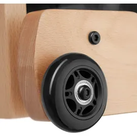 Tectake tectake® Holzrudergerät aus massiver Buche, klappbar, mit LCD-Anzeige, flexibler Handyhalterung und Bluetooth