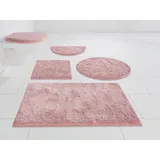 my home Badematte »Jos«, Höhe 22 mm, rutschhemmend beschichtet, fußbodenheizungsgeeignet-schnell trocknend, Badematten in Pastell-Farben, Badteppich als 3 teiliges Set erhältlich, rosa