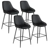 Tectake tectake® Thekenstuhl, gepolstert, weicher Bezug, pulverbeschichtete Stahlbeine, 49 x 54 x 100 cm, Belastbarkeit 120 kg