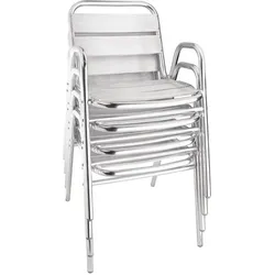 Bolero Bistrostühle mit Unterarmlehne Aluminium