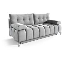 MOEBLO Schlafsofa BRODY, Sofa Couch für Wohnzimmer Polstersofa Sofagarnitur Wohnlandschaft mit Bettfunktion - (BxHxT): 197x93x100 cm, mit Schlaffunktion und Bettkasten grau
