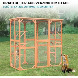Wiltec Freilaufgehege Katzen 168 x 82 x 166,5 cm Braun/Schwarz