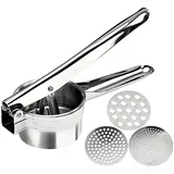 Intirilife Kartoffelstampfer Spätzlepresse in Silber | Gr.: onesize