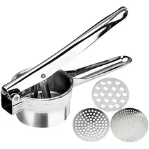 Intirilife Kartoffelstampfer Spätzlepresse in Silber | Gr.: onesize