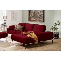 W.Schillig Ecksofa "run, Designsofa mit tollem Sitzkomfort, bequem, L-Form", rot (merlot w82), B:299cm H:88cm T:178cm, Longlife Xtra-Leder Z73: Naturwalkleder der Luxusklasse aus den erlesensten Rohhäuten.
