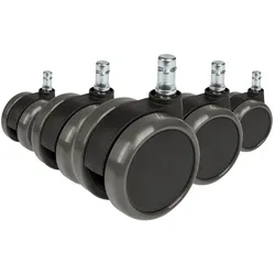 hjh OFFICE Stuhlrollen 5x ROLO 11mm/65mm Metall, Kunststoff