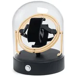 SELVA Uhrenbeweger 360 Grad, mit Echtglasdom und Metallsockel, Farbe:Schwarz